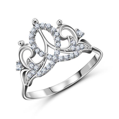 Серебряное кольцо Корона с фианитами и родированием дарья аркадьевна донцова корона мышки норушки