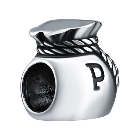 Серебряный шарм Мешочек с деньгами и чернением