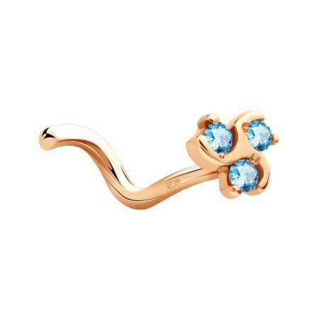 Золотой пирсинг с фианитами