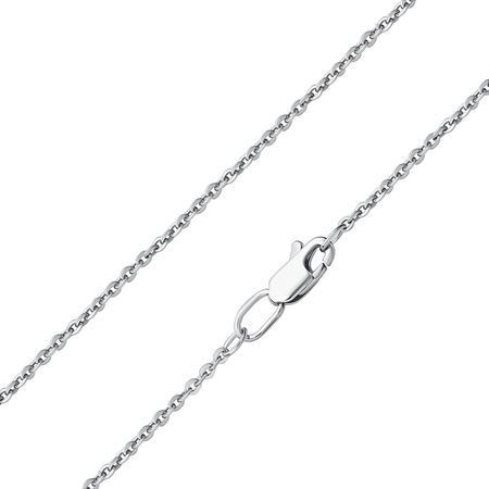 Серебряная полновесная цепочка Круглый якорь с родированием