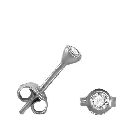 Серебряные серьги с кристаллами Swarovski и родированием