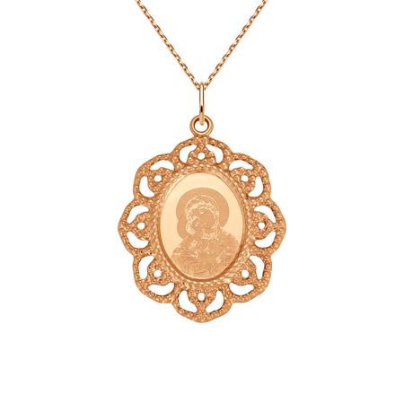 Золотая подвеска Икона Владимирская Божия Матерь