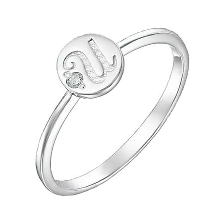 Серебряное кольцо Буква И с фианитом и родированием дневник школьный феникс буква оранжевая