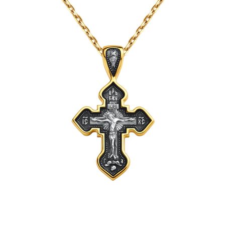 Серебряный крест с позолотой и чернением