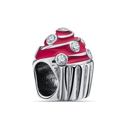 Подвеска-шарм TALANT Пирожное из серебра с эмалью и фианитами