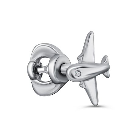 Серьга-пусета Самолет из серебра с фианитом константин александрович кузнецов бомбардировщик b 29 суперкрепость самолет уничтоживший хиросиму