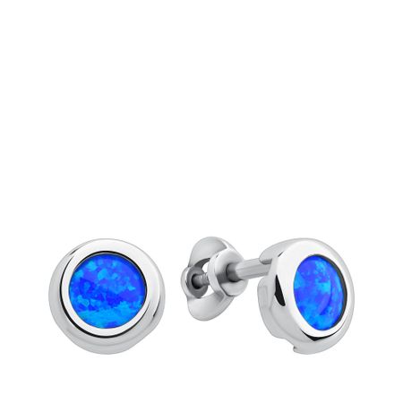 Серебряные серьги с опалами и родированием