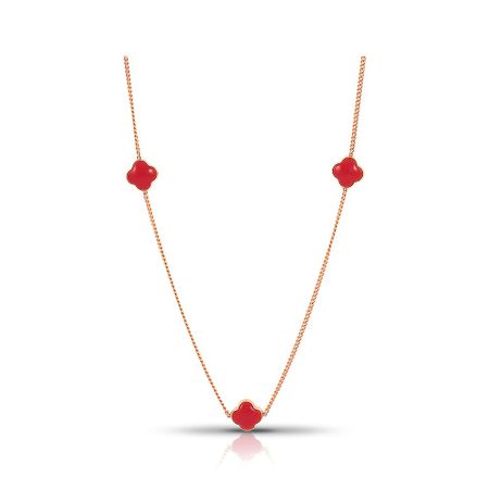 Золотое колье с кораллом из коллекции КЛЕВЕР брелок my lucky charm клевер металл