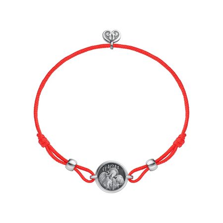 Серебряный браслет с подвеской Ангел-Хранитель на нитке р. 15-23