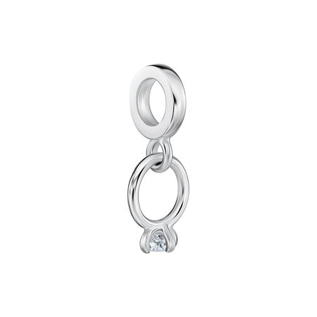 Серебряный шарм с фианитом