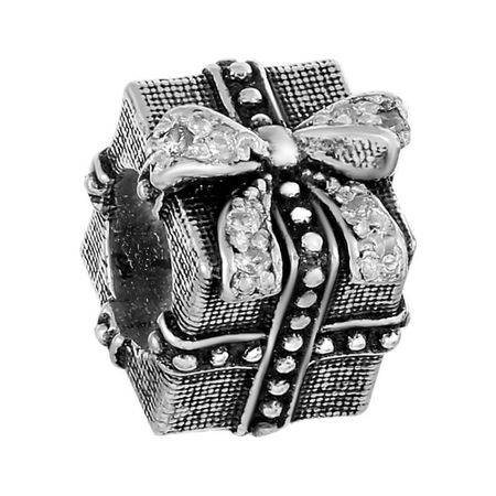 Подвеска-шарм Подарок из серебра с фианитами