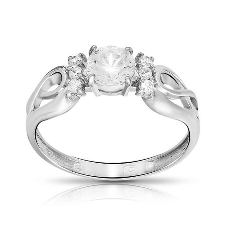 Кольцо из серебра с фианитом SWAROVSKI и фианитами