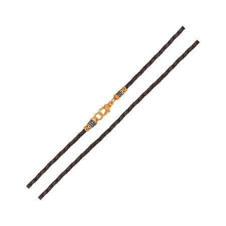 Кожаный шнурок с серебряным замком