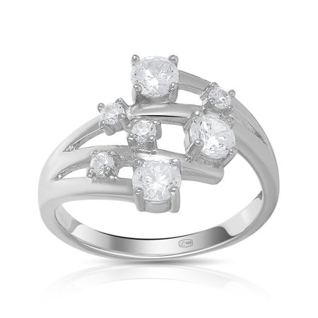 Кольцо из серебра с кварцем и фианитами