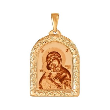 Золотая подвеска Икона Владимирская Божия Матерь