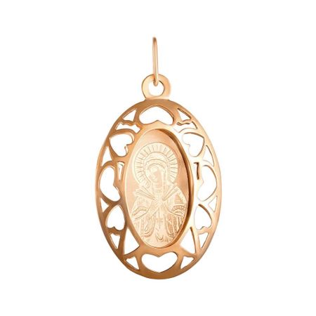 Золотая подвеска Икона Божией Матери Семистрельной