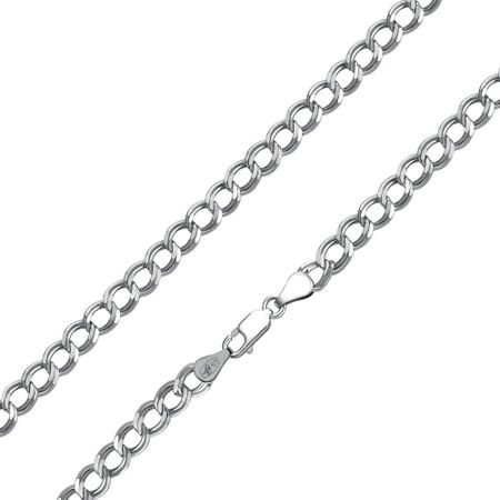 Серебряный браслет Панцирь с чернением и родированием