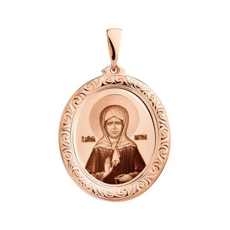 Золотая подвеска Икона Святая Матрона