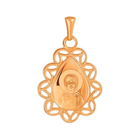 Золотая подвеска Икона Матрона Московская
