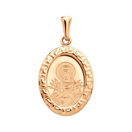 Золотая подвеска Икона Божией Матери Семистрельной