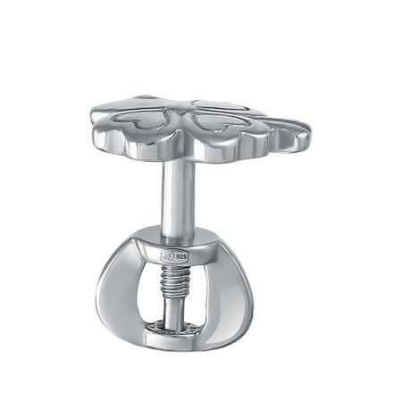 Серьга-пусета Четырехлистник  из серебра с фианитами татьяна витальевна устинова серьга артемиды