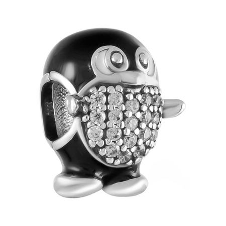 Серебряный шарм Пингвин с эмалью и фианитами анастасия орлова пин гвин и пингвин