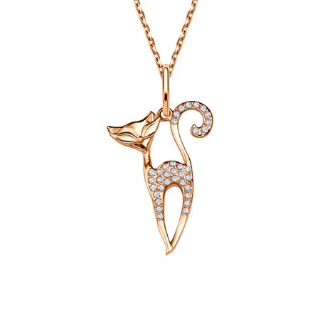 Золотая подвеска Кошка с фианитами нюта яковлева кошка шкодя и ее маленькое королевство