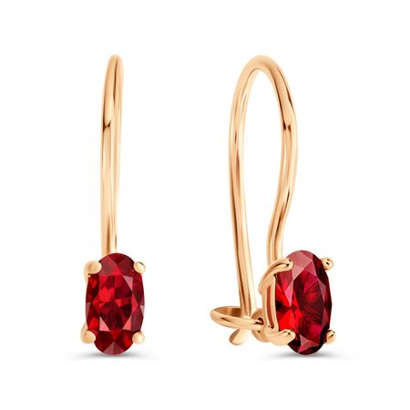 Золотые серьги со шпинелью нано