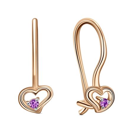 Золотые детские серьги с фианитами