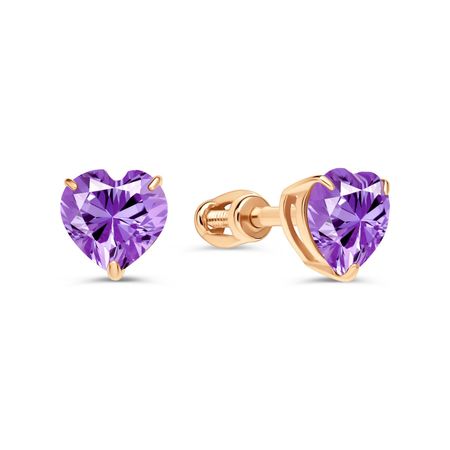 Серьги-пусеты TALANT из золота с аметистами