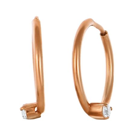 Серьги-конго из серебра с фианитами