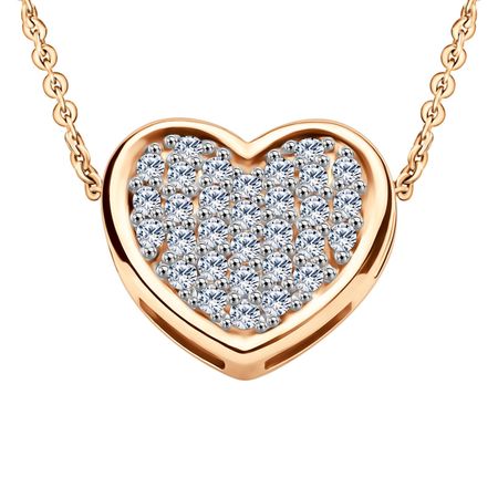 Золотая подвеска Сердце с фианитами