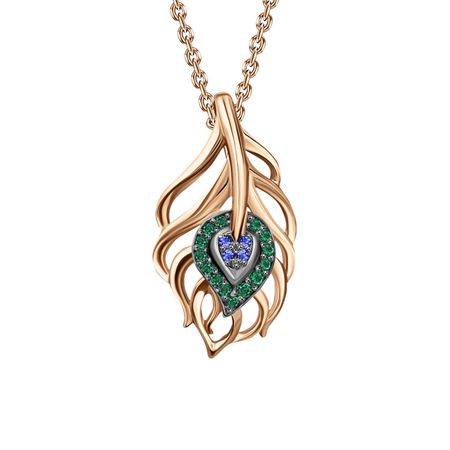 Золотая подвеска Перо с фианитами елена геос шуба перо и золотая статуя