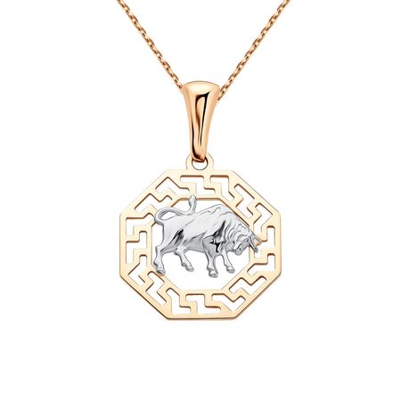 Золотая подвеска со знаком зодиака Телец