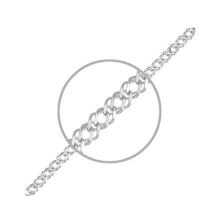 Серебряная цепочка Двойной ромб с родированием