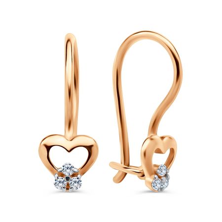 Золотые детские серьги с фианитами