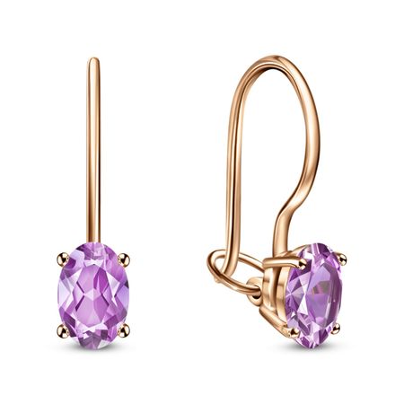 Золотые детские серьги с аметистами