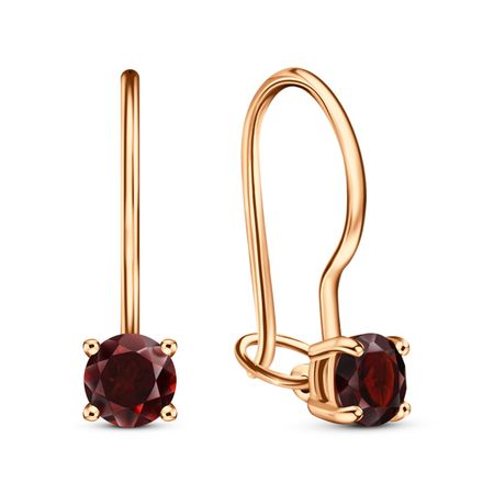 Золотые детские серьги с гранатом