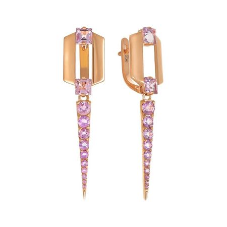 Серьги из золота с аметистами