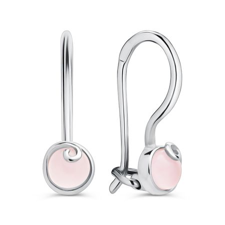 Серебряные детские серьги с фианитами и родированием