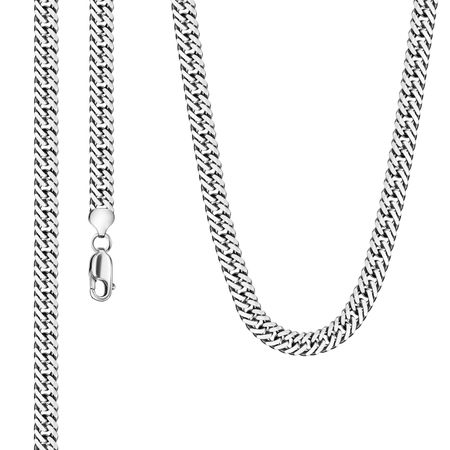 Серебряная цепочка Двойной ромб с чернением