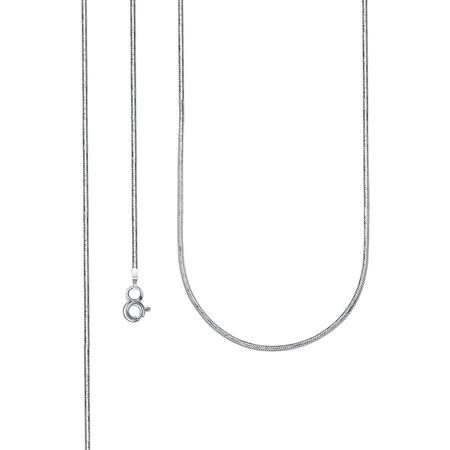 Серебряная цепочка Снейк с родированием