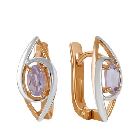 Серьги из золота с аметистами
