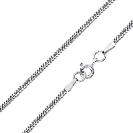 Серебряная цепочка Двойной панцирь с алмазной гранью и родированием