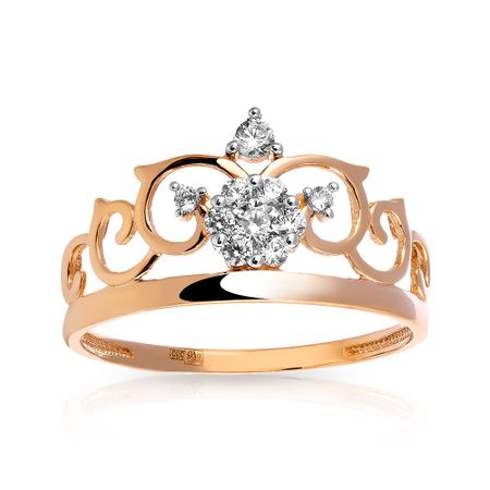 Кольцо Корона из золота с фианитами татьяна авлошенко ная корона