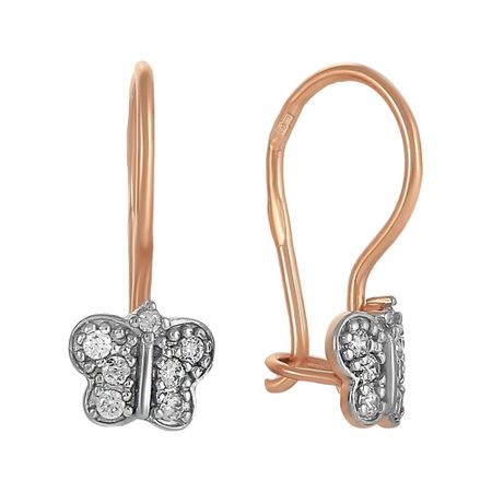 Серьги детские TALANT из золота с фианитами