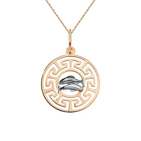 Золотая подвеска со знаком зодиака Рыбы