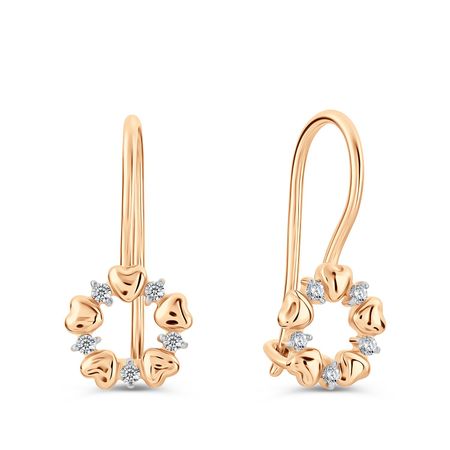 Золотые детские серьги Цветок с фианитами