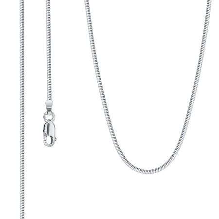 Серебряная цепочка Снейк с родированием