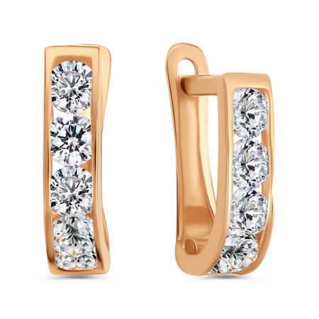 Серьги детские из золота с фианитами